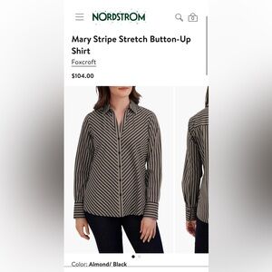 Mary Stripe Stretch Button-Up Shirt
Foxcroft Heritage Non-Iron Misses Size 14